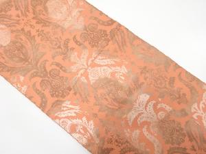 唐花模様織り出し　袋帯